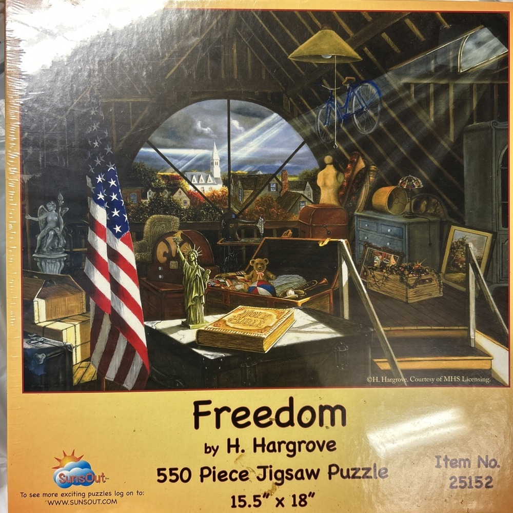 SunsOut Freedom Jigsaw Puzzle 550 Pieces H. Hargrove NEW Sealed Patriotic‎